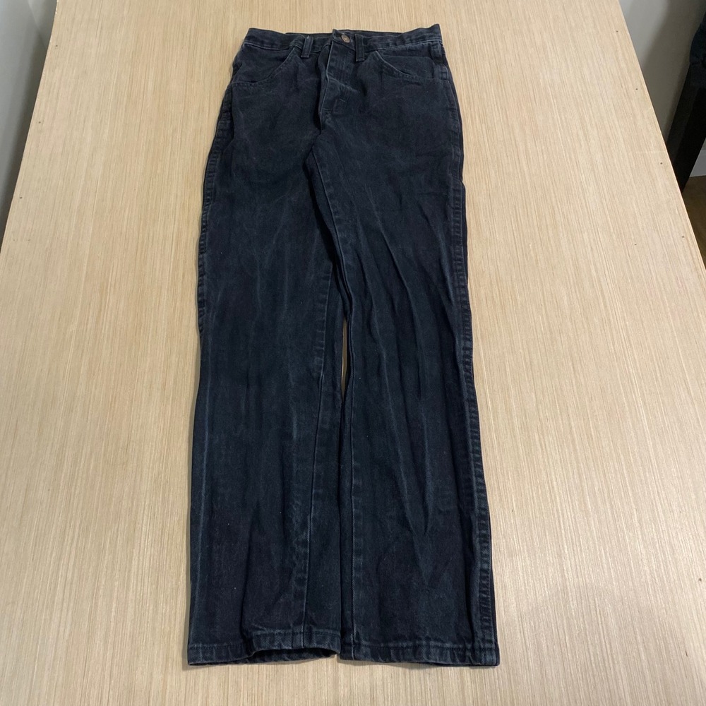 Wrangler Cowboy Cut Mens Black Jeans Straight Leg 100% Cotton 29x30 108719CB